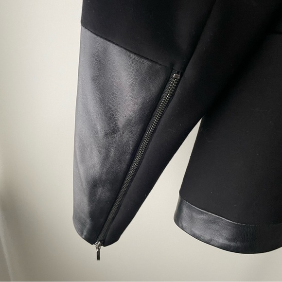 Danier Leather Open Blazer Suit Jacket Zipper Cuffs Black Womens Size Small - Picture 5 of 9